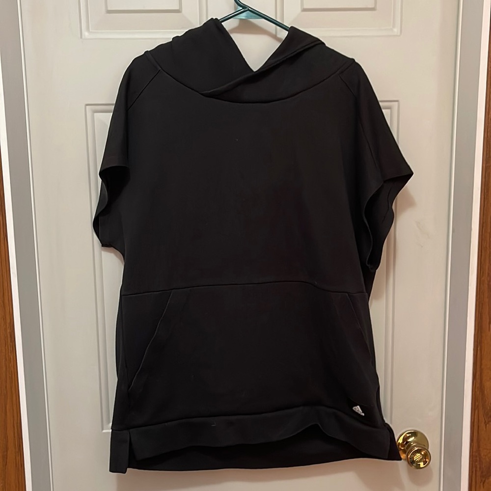 Adidas black short sleeved hoodie